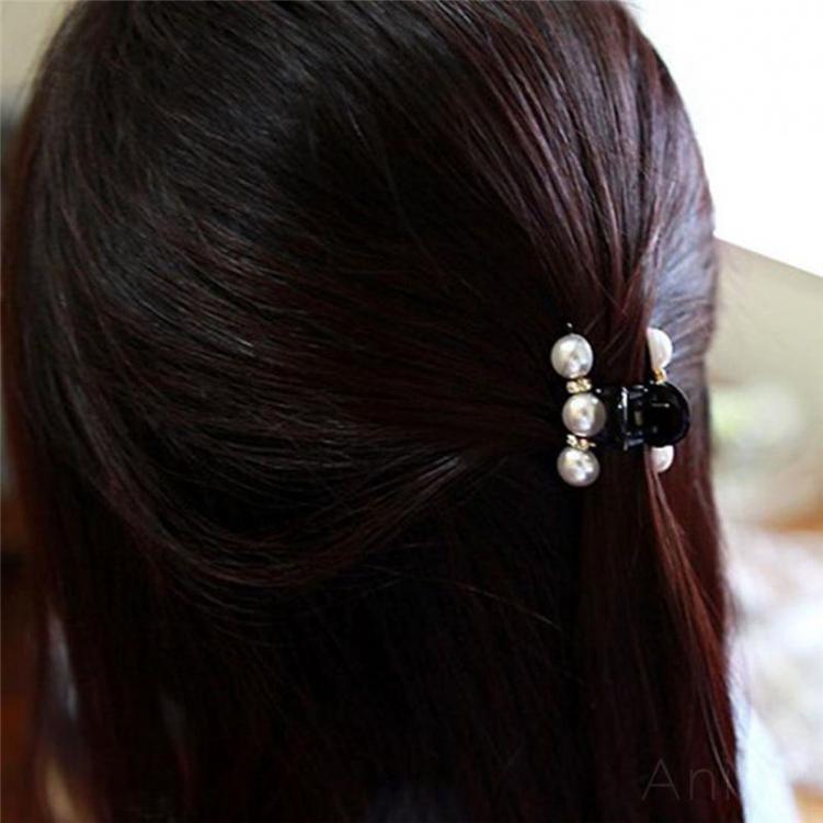 Kẹp tóc đính hạt giả ngọc trai