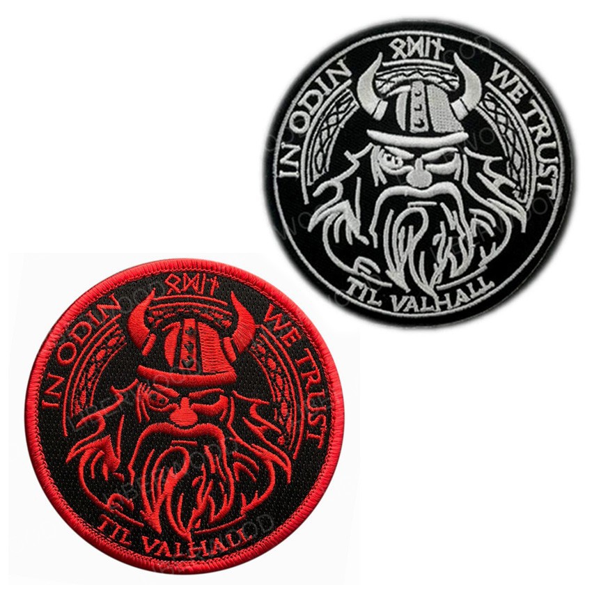 Trong Odin We Trust Viking God Wolf in God Till Valhall Hook Chiến Thuật Miếng Dán Huy Hiệu Táo cho 