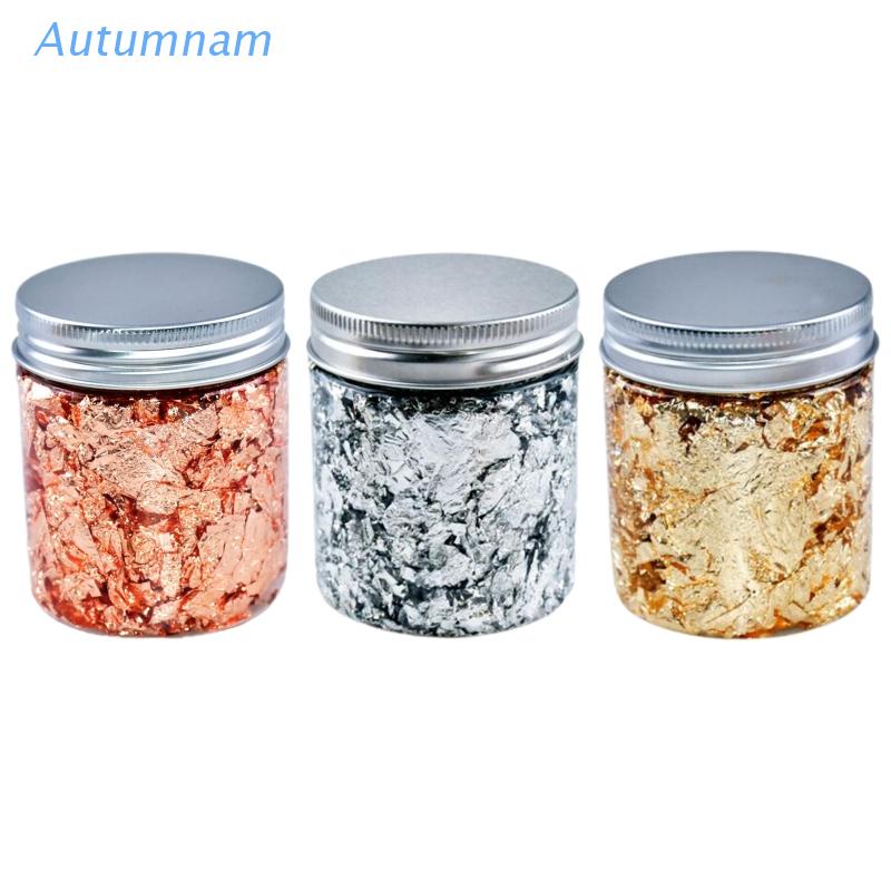 Lá Nhôm Màu Vàng/Bạc Làm Phụ Kiện Trang Trí Móng Nghệ Thuật