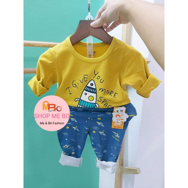 Bộ xuất hàn cho bé trai dài tay thu đông thun cotton quảng châu