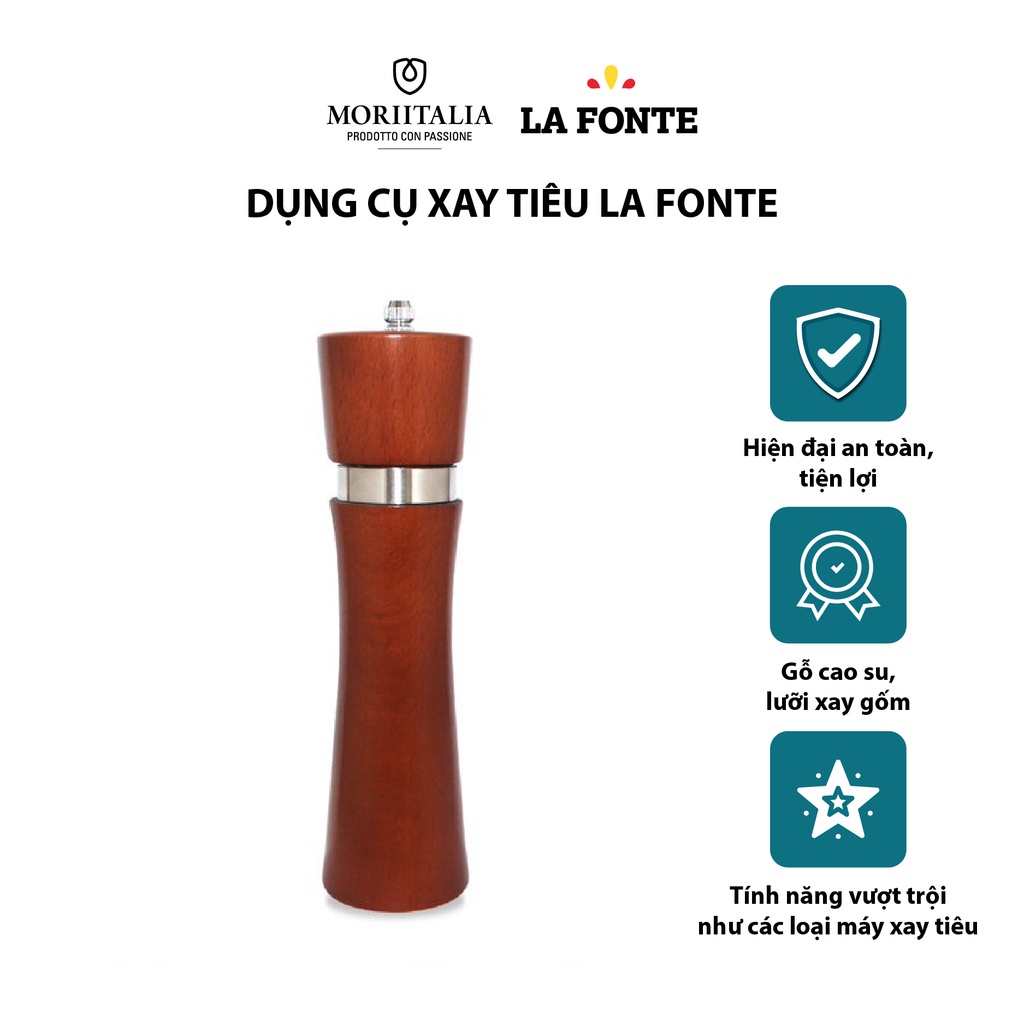 Dụng cụ xay tiêu La Fonte dễ dàng cầm tay, tiện dụng Moriitalia 006934