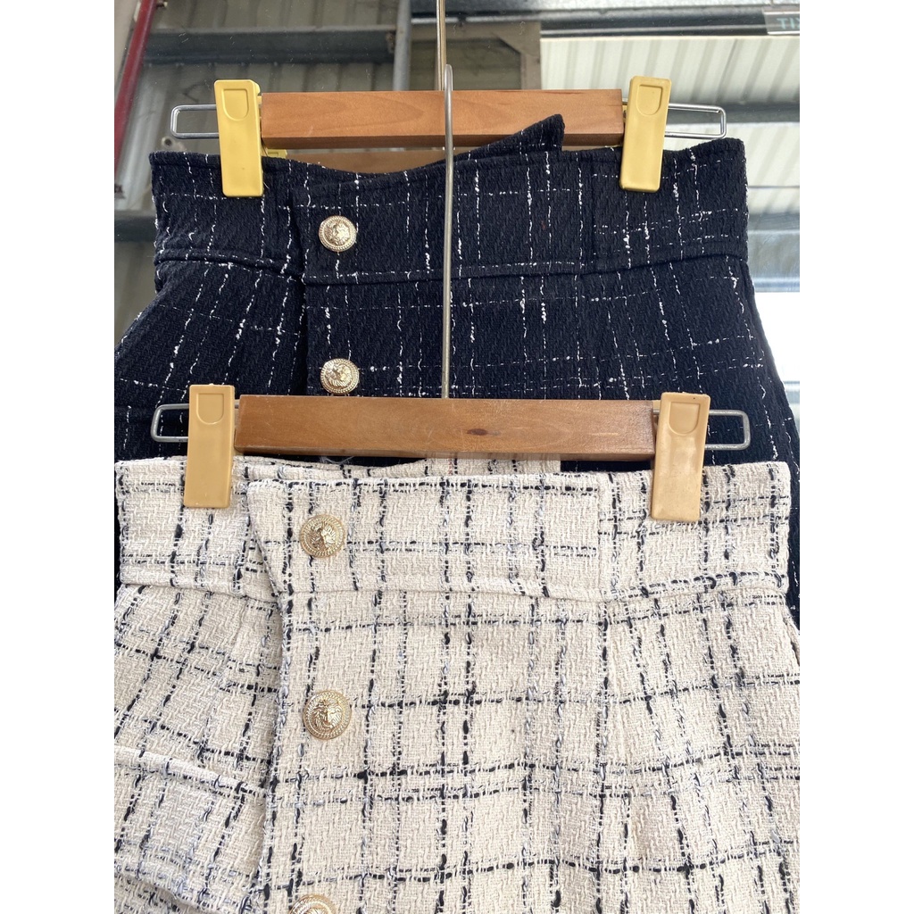 Chân váy dạ Tweed cạp lệch dáng chữ A | BigBuy360 - bigbuy360.vn