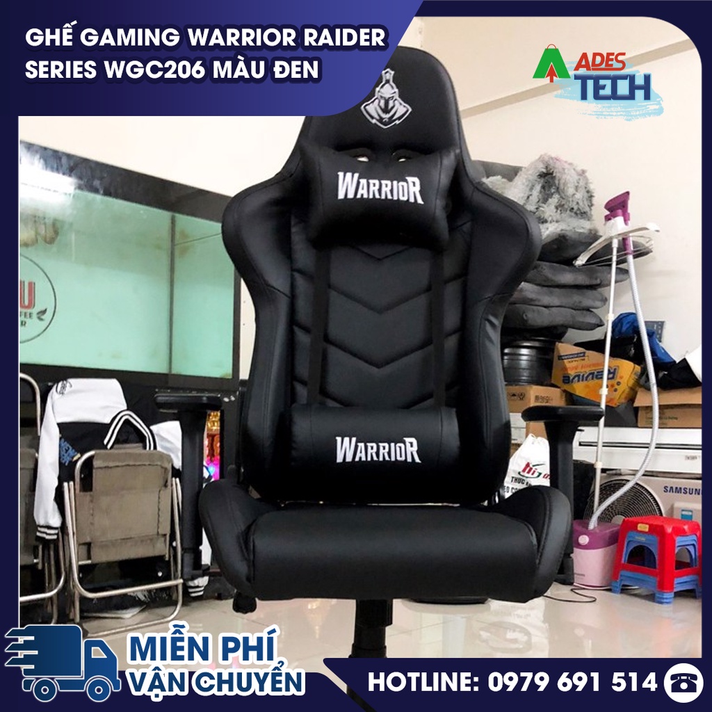 Ghế Gaming WARRIOR Raider Series WGC206 Màu Đen | Bảo Hành Chính Hãng 12 Tháng