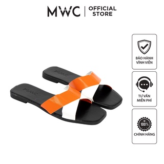 Dép Nữ MWC Đế Bệt Quai Ngang Phối Màu Trẻ Trung NUDE 10078