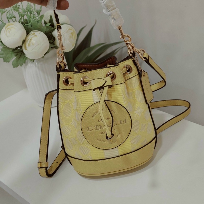 Sẵn  - Túi Coach  bucket mini dempsey - nhiều màu