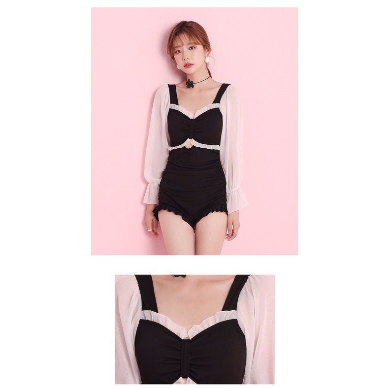 Bộ Đồ Bơi Bikini Tay Dài Phong Cách Hàn Quốc Thời Trang Quyến Rũ Cho Nữ
