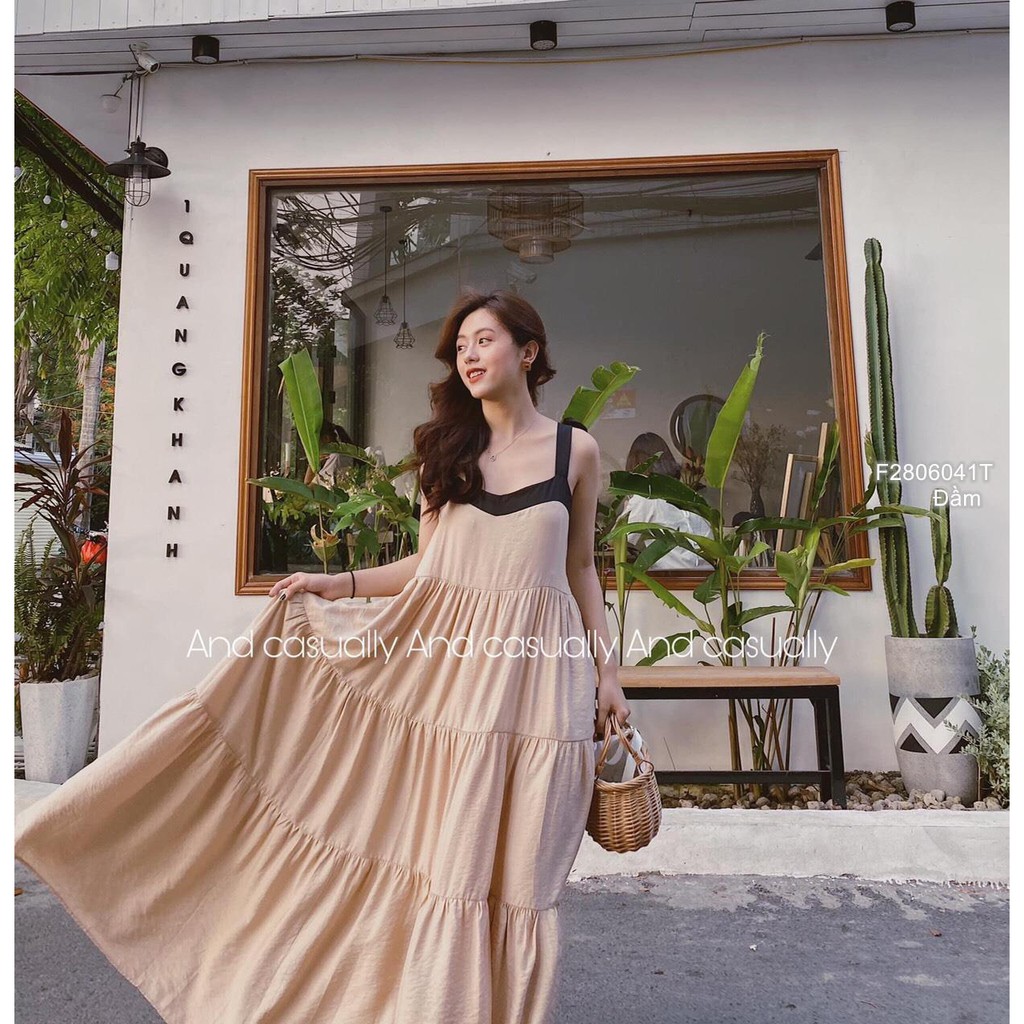 Đầm maxi đũi 2 dây cột nơ cực xinh!