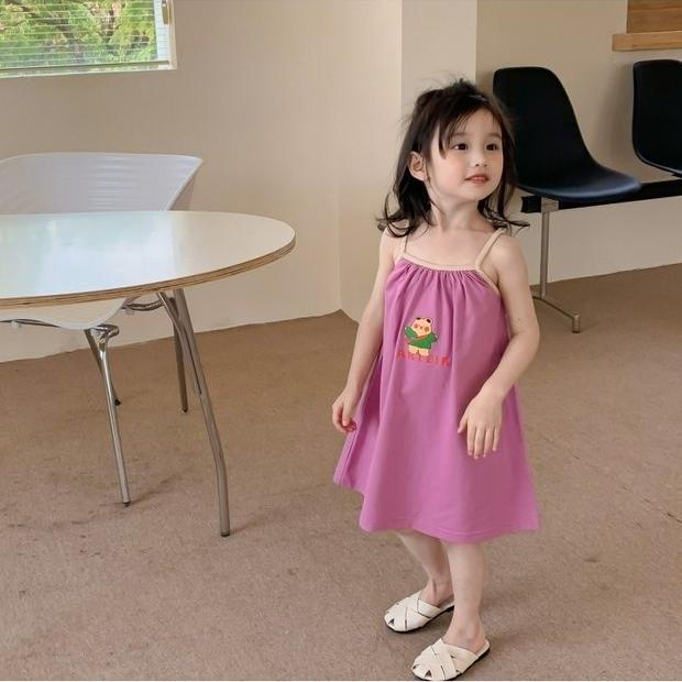 Đầm Hai Dây In Họa Tiết Hoạt Hình Kiểu Hàn Quốc Thời Trang Mùa Hè 2022