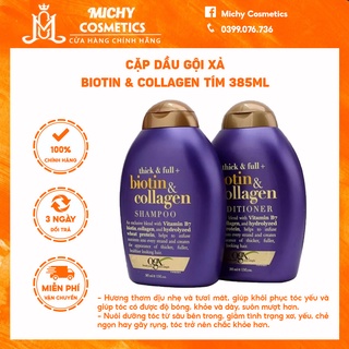 Cặp dầu gội xả Biotin & Collagen tím 385ml nuôi dưỡng tóc từ sâu bên trong