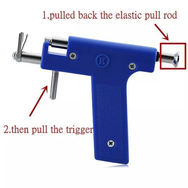 Máy bấm lỗ tai piercing máy bấm khuyên tai dụng cụ bấm tai kèm 196 khuyên - DCBLT-196KHUYEN