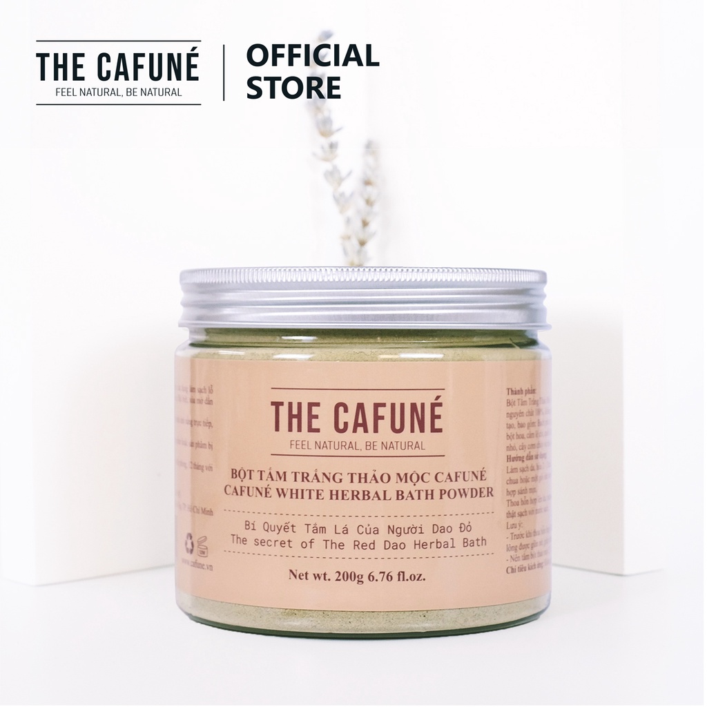 [HB GIFT] Bột Tắm Trắng Thảo Mộc The Cafuné, Dưỡng Da Trắng Mịn Đều Màu Ngăn Bít Tắt Chân Lông 200g