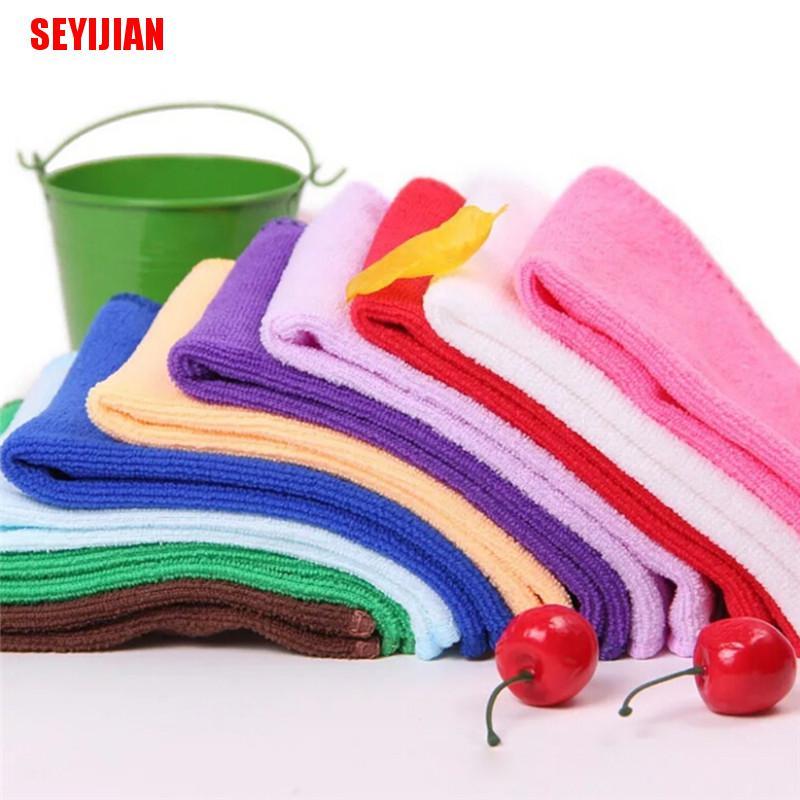 Set 5 Khăn Lau Xe Hơi Hình Vuông Bằng Sợi Microfiber Mềm Mại
