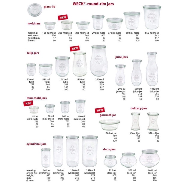 Hũ thuỷ tinh WECK 500ml  - Made in Germany - Giá bán 1 hũ