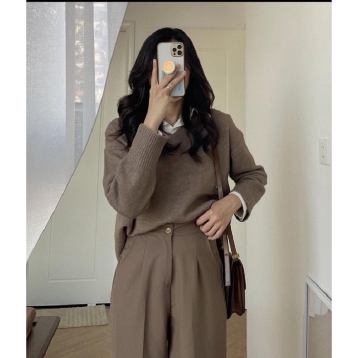 Áo len trơn cổ V dáng rộng chất đẹp ulzzang hàn quốc - Mono Boutique | BigBuy360 - bigbuy360.vn