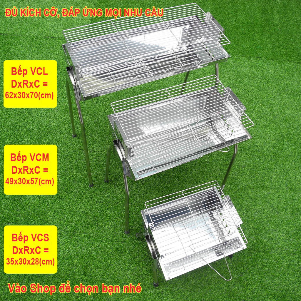 Bếp nướng than hoa TopV VCM thay đổi chiều cao vỉ, Inox không gỉ sét, chống cháy thực phẩm, an toàn sức khỏe