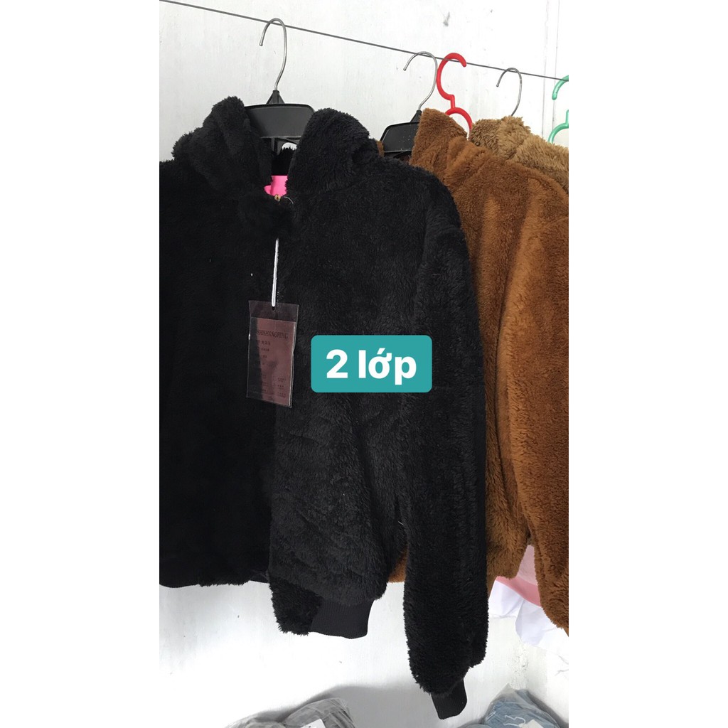 Siêu phẩm áo khoác lông tai gấu cod quả bông 3757🐰z😍😍DNY56 | BigBuy360 - bigbuy360.vn