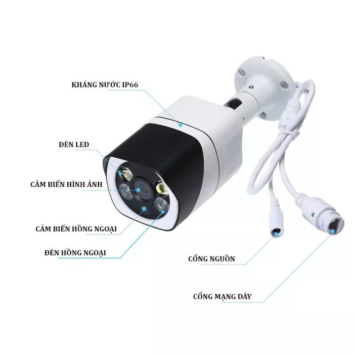 Camera Wifi Yoosee 3.0Mpx 1920 x 1080P - Camera Wifi S10 Chống Nước ,Xem Đêm Có Màu,Vỏ Thép Nguyên Khối , Kèm Thẻ 128GB