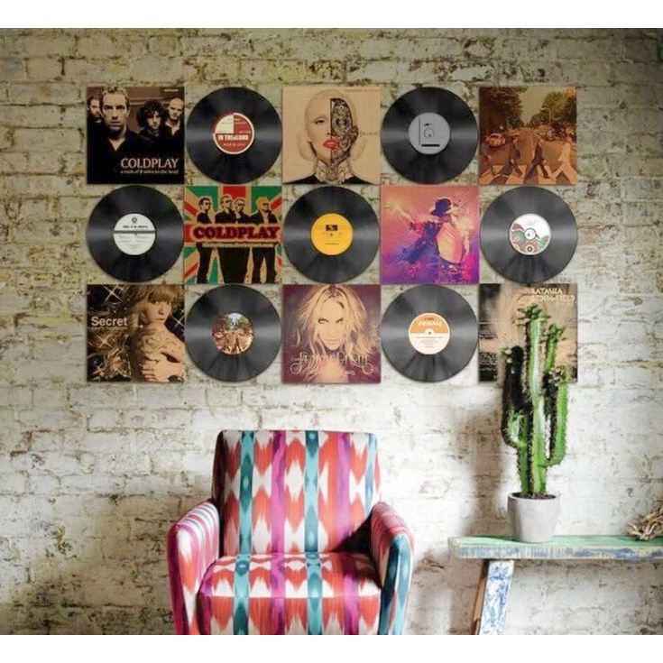 Mô hình đĩa than trang trí bằng nhựa 30cm, giúp tạo cá tính cho không gian