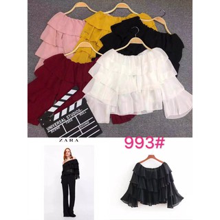 G02. 993. áo vol bèo tầng xoè