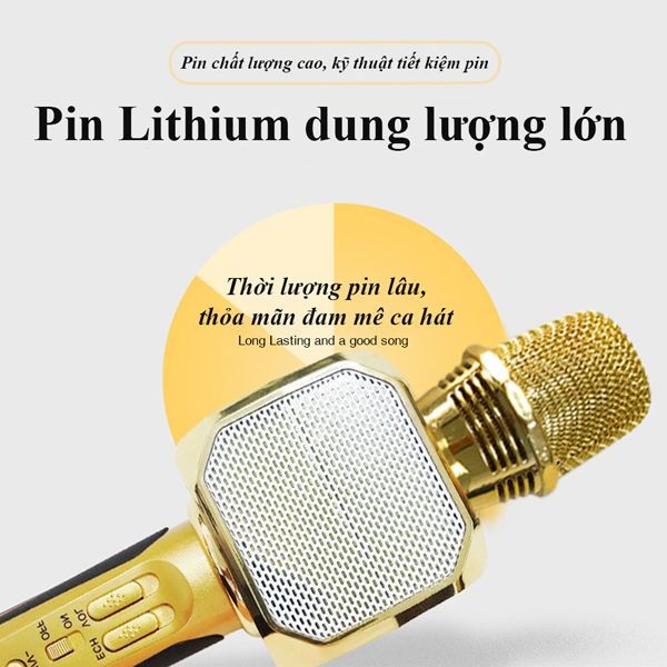 [Mã LTP50 giảm 50000 đơn 150000] Micro karaoke bluetooth GROWNTECH SD 10 không dây 2 loa bass mạnh