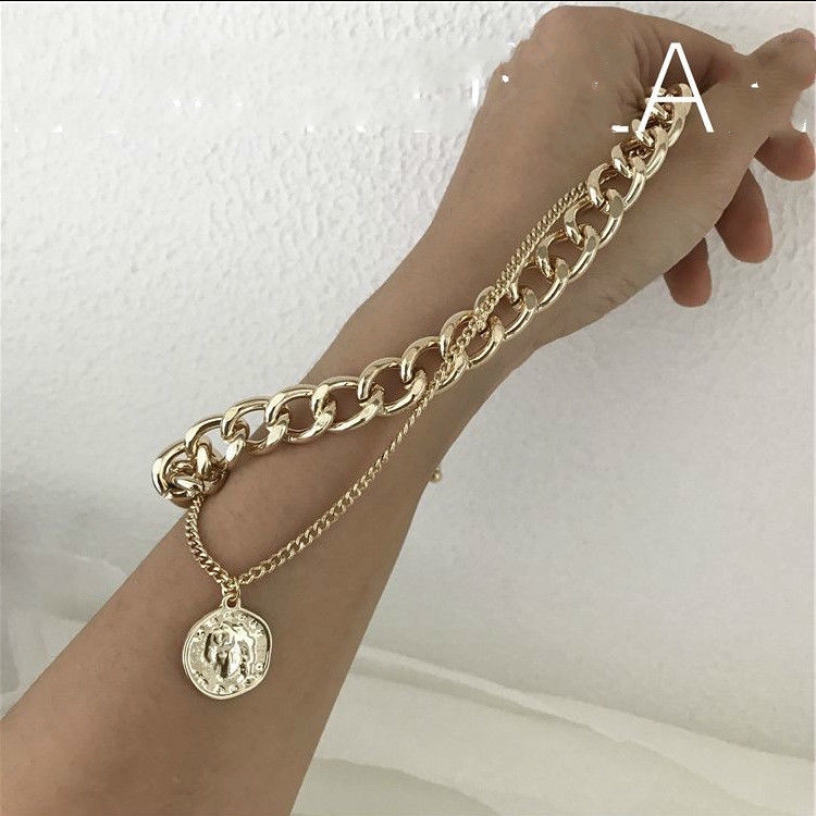 Dây Chuyền Hai Lớp Phong Cách Retro Cá Tính