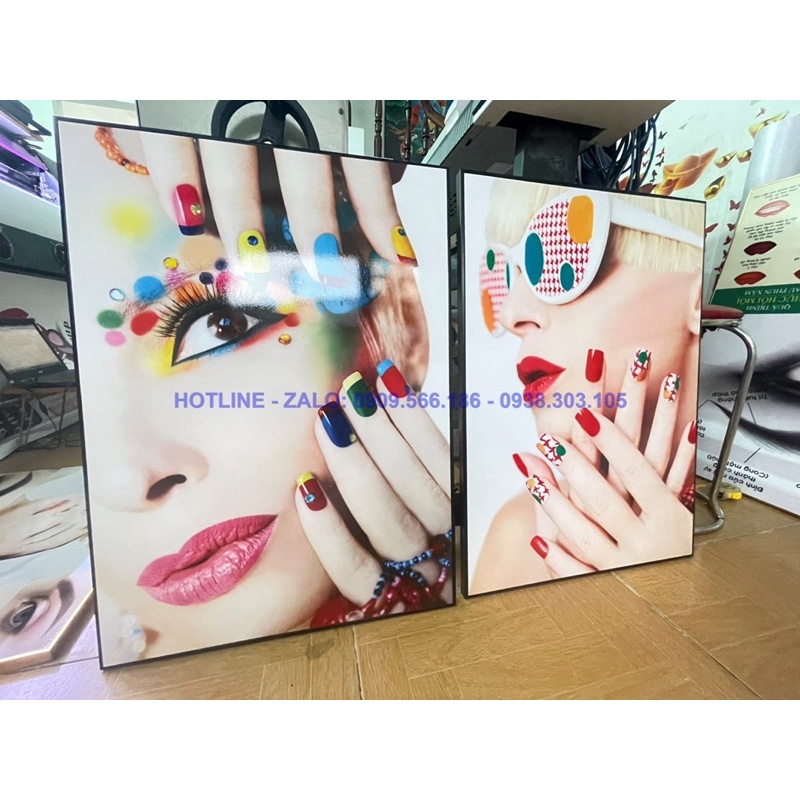BỘ 3 KHUNG TRANH NAIL TREO TƯỜNG SANG TRỌNG HIỆN ĐẠI CHO SALON NAIL