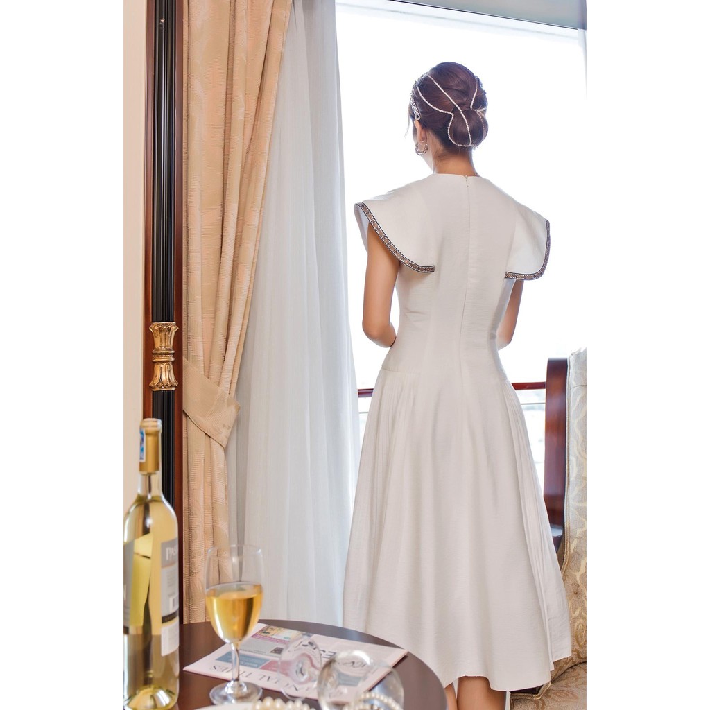 [Mã SKAMSALEP6 giảm 10% tối đa 100K đơn 150K] SÒ VINTAGE - SILY Đầm cánh tiên xếp ly viền thổ cẩm | BigBuy360 - bigbuy360.vn