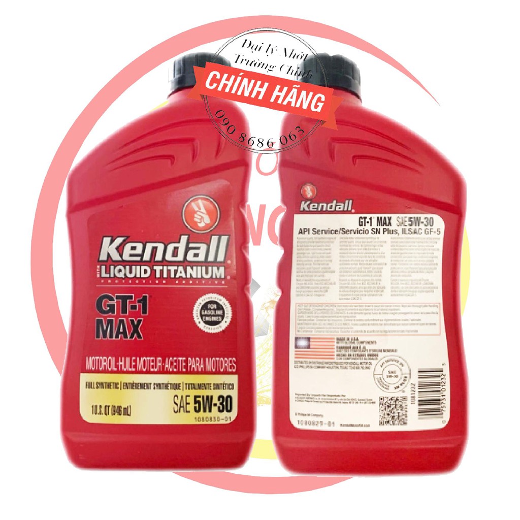 Nhớt Kendall GT-1Max 5W30 SN+ dành cho xe tay ga