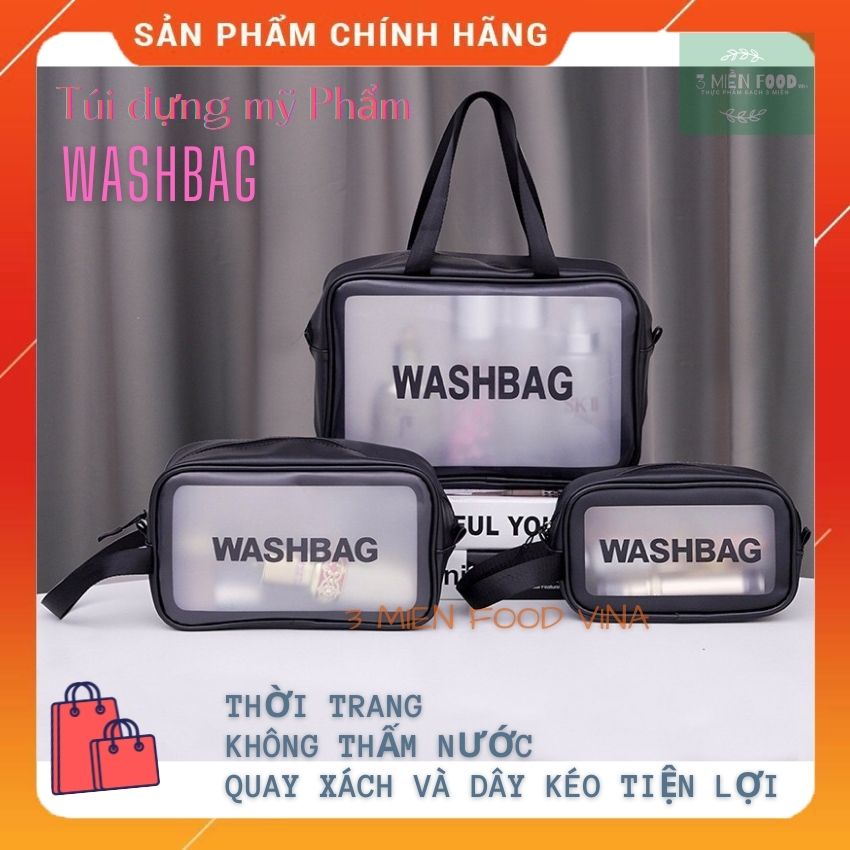 [HCM]Túi đựng mỹ phẩm Washbag trong suốt có quai cao cấp,Túi đựng vật dụng cá nhân không thấm nước-3 MIEN FOOD VINA
