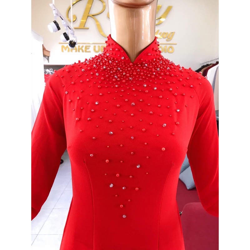 áo dài kết hạt ngọc