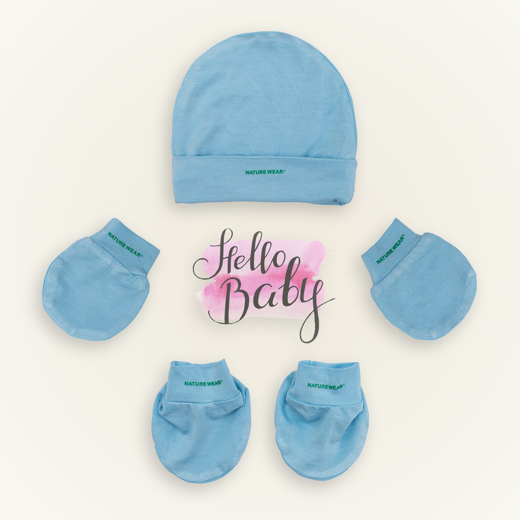 Set mũ sơ sinh và bao chân bao tay Nature Wear