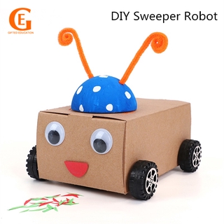 Quà TẶNG GIÁO DỤC Gỗ Tự Làm STEAM Đồ Chơi Khoa Học Giáo Dục Điện Quét Robot Cleaner Lắp Ráp Đồ Chơi