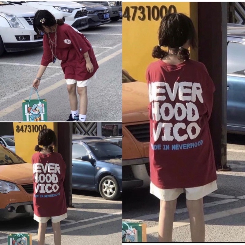 Bộ Thun Cộc Tay Vico Nữ [set đồ mặc hè form rộng, quần short kèm áo phông đỏ in hình cá tính Ulzzang