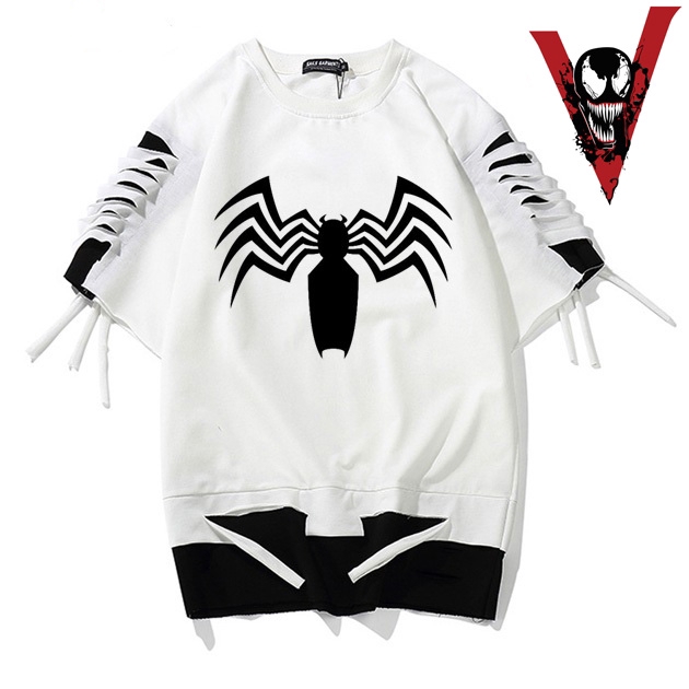 new movie tshirt Venom Spiderman Marvel Avengers Áo ngắn tay không cổ Áo thun Thời Trang Nam unisex