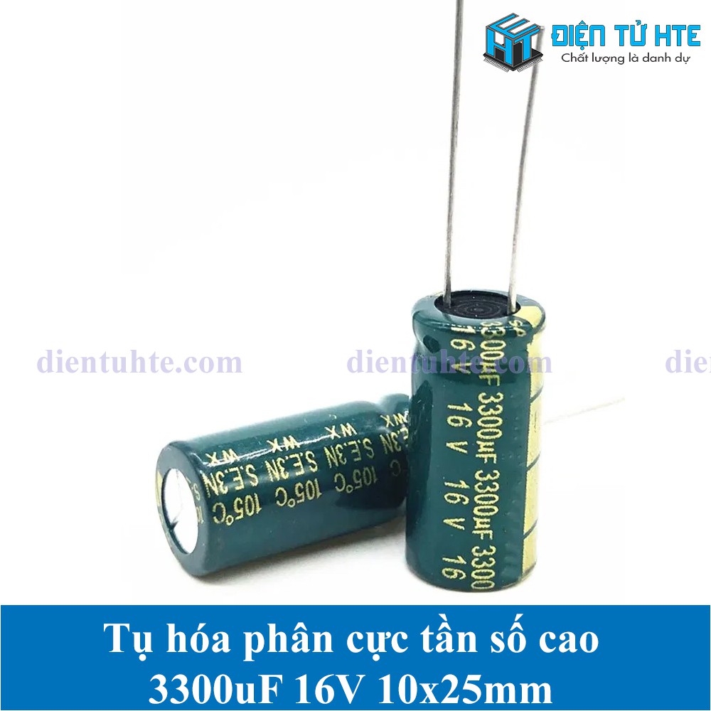 Combo 5 Tụ hóa tần số cao 3300uF 16V 10x25mm [HTE Quy Nhơn CN2]