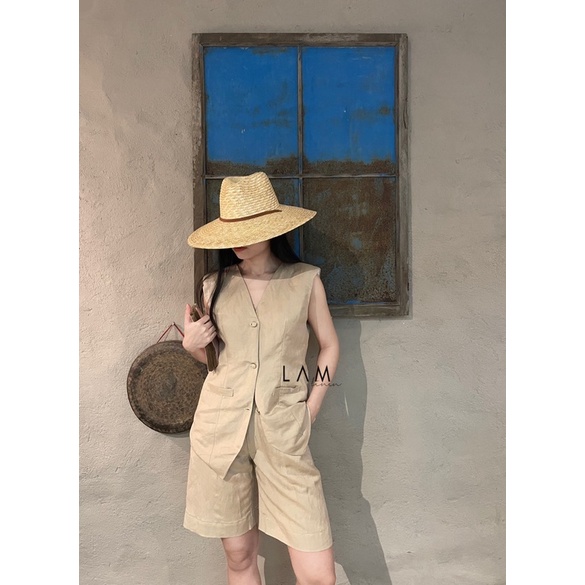 Áo ghi lê Linen tưng 2 lớp form rộng dài