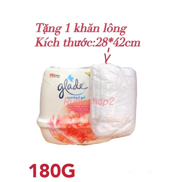 [Tặng khăn]1 Hộp sáp thơm phòng Glade hoa Anh đào&amp;lily 180G