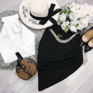 Sét áo phi cổ yếm chân váy vạt xéo