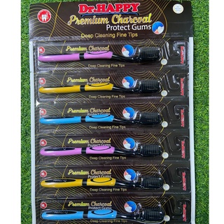 Bàn chải đánh răng Dr.Happy Premium Charcoal - Lông tơ mềm mại tốt cho răng, lợi nhạy cảm