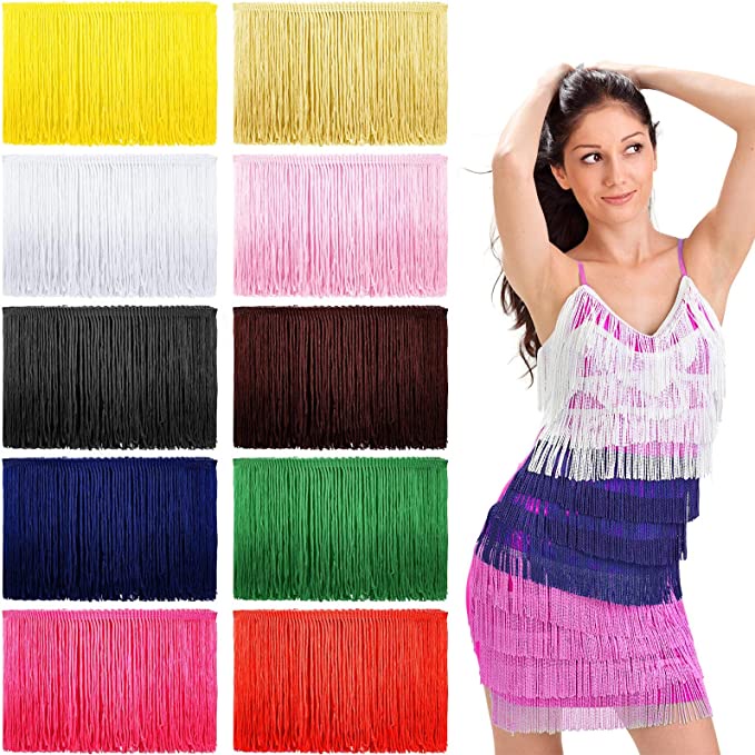 Dây Ruy Băng Ren Tua Rua Dài 10 Yards Trang Trí Váy Khiêu Vũ Latin / Đầm Thủ Công / Trang Trí Đa Năng 10 Yards