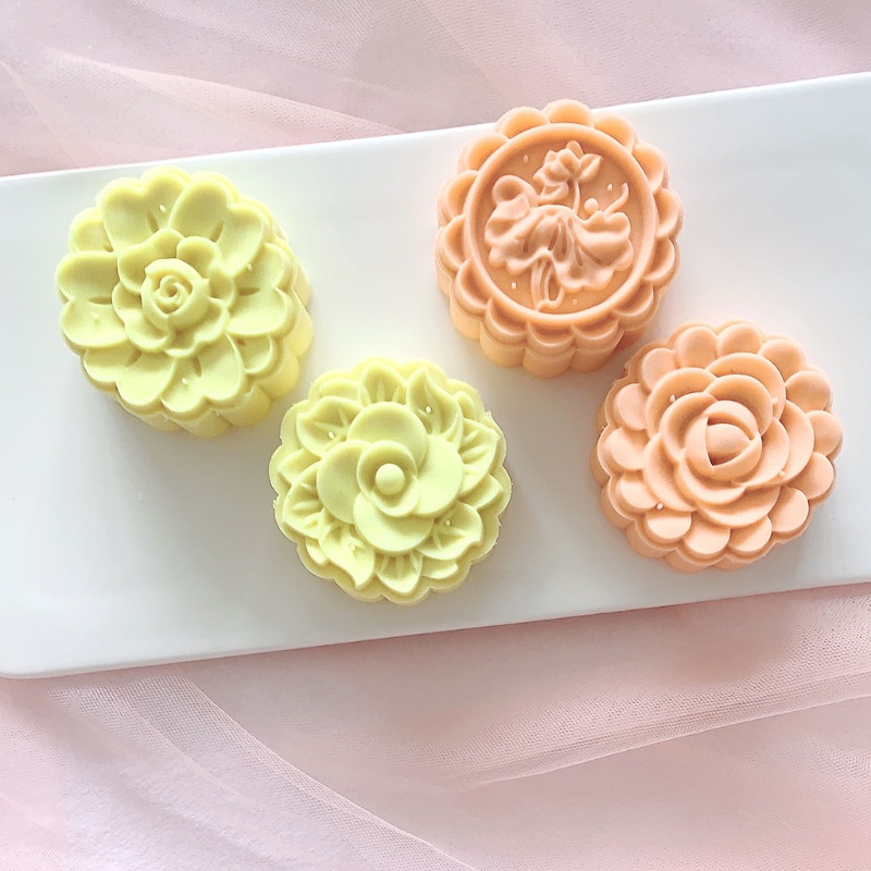 Khuôn Làm Bánh Trung Thu Bằng Nhựa Dày Dặn Hình Hoa Sen 3d 75g