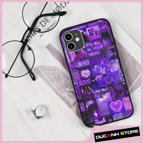 Ốp lưng iphone SAMSUNG hình purple light  collage art op art chống sốc  cho các dòng iPhone PAP20210908