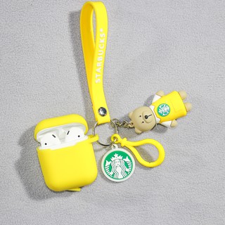 [Mã ELHAJUNE giảm 6% đơn 99K] Bao Vỏ Hộp Airpods - Case Airpods Gấu Starbucks - Bé Gấu Mặt Ngầu (Ốp Airpods)