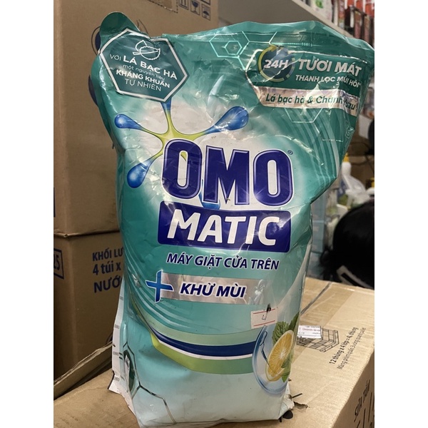 nước giặt omo khử mùi lá bạc hà và chanh túi 2,3kg
