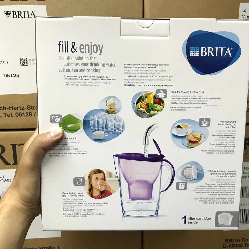 Bình lọc nước BRITA Marella Basic - 2,4L (có sẵn 1 lõi lọc Maxtra Plus)