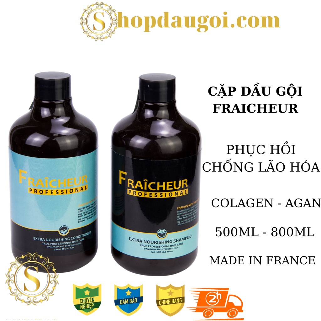 Dầu Gội Dầu Xả Fraicheur Dưỡng Sâu Dành Cho Tóc Khô - Lão Hoá 500ml*2