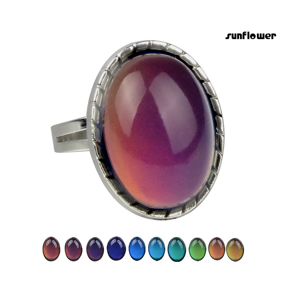 Nhẫn Đính Đá Thay Đổi Màu Sắc Theo Tâm Trạng Thời Trang Dành Cho Nữ