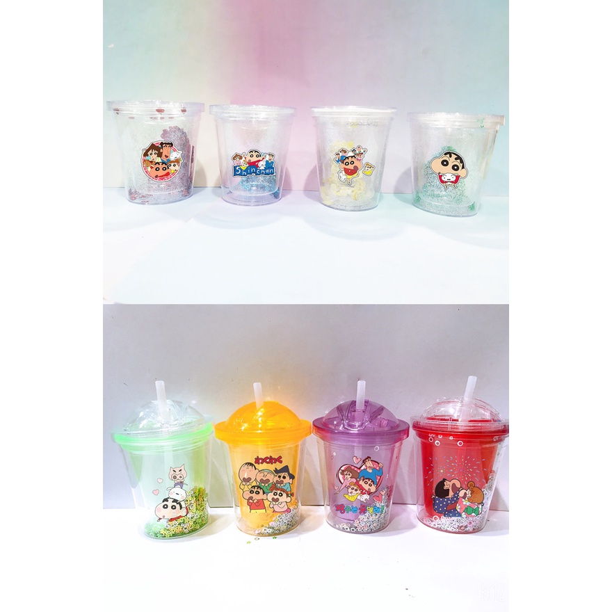 Cốc 2 lớp kim tuyến Shin cậu bé bút chì CNKI30 cốc giữ nhiệt ly 2 lớp cốc làm lạnh dễ thương 500ml