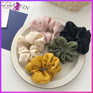 Cột (Buộc) Tóc Nữ- Scrunchies Vải Lụa Mềm Mại- Phụ Kiện Tóc Nữ, Bé Gái.