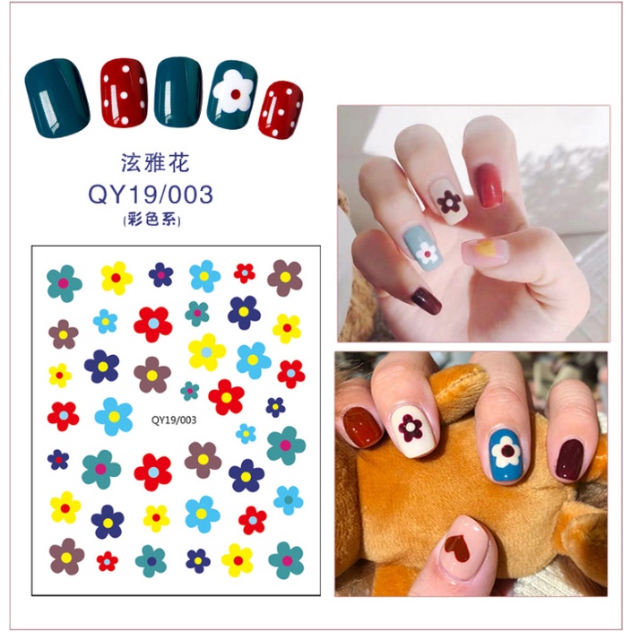Miếng dán trang trí móng 3d hình hoa xinh xắn